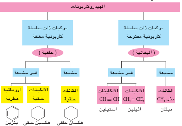 على فقط بين هي هيدروكربونات تحتوي الألكانات ....... الذرات رابطة الالكانات المشبعة