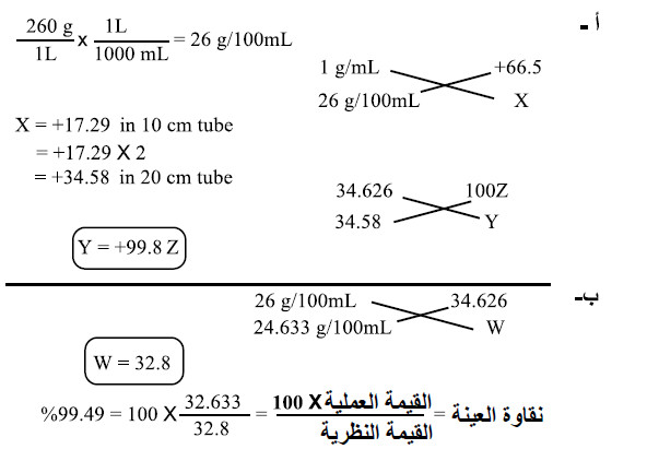 مسائل محلولة على النشاط البصري فى الكيمياء الفراغية